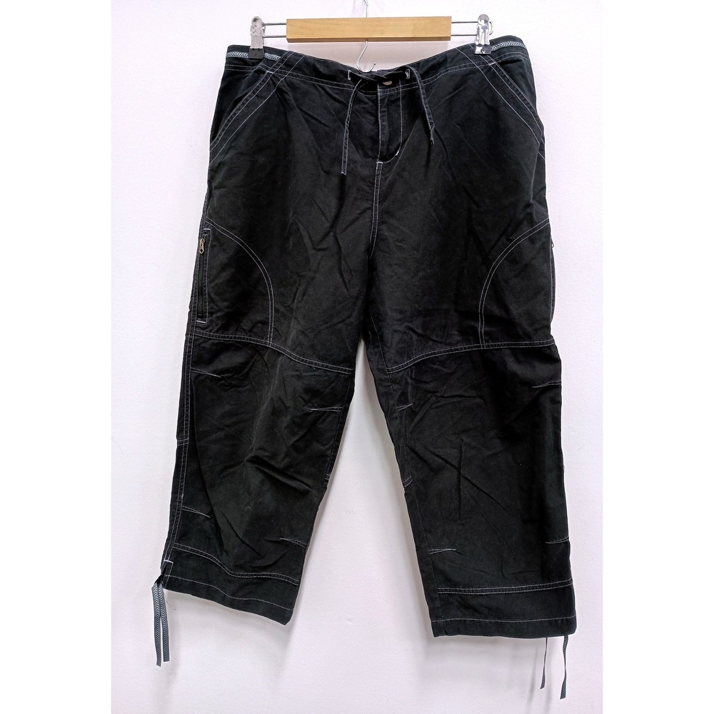 Kuhl Capri Cargo Pants Womens XL Black Hiking Outdoor Gorpcore Contrast Stitch